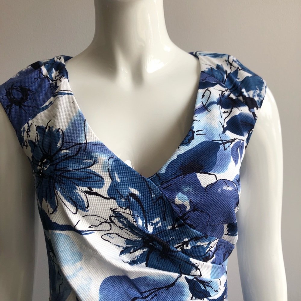 NWOT Blue Pencil Midi Dress Sahs Fifth Avenue - Picture 3 of 5